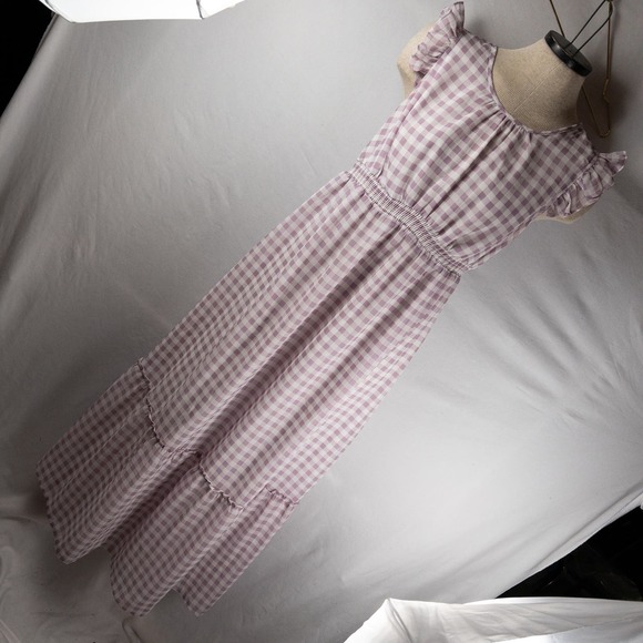Isabel Maternity by Ingrid & Isabel Dresses & Skirts - Isabel Maternity Easter Purple Plaid Maxi Dress Elastic Empire Medium Flutter